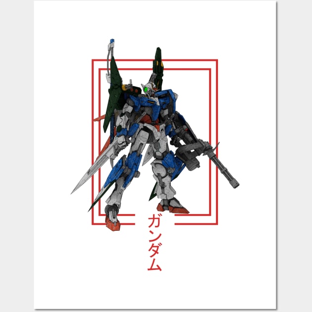 GN-001 Gundam Exia Wall Art by gblackid